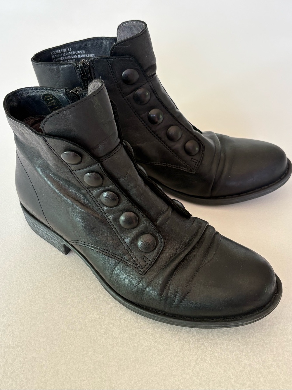 Miz Mooz Louise Ankle Boots in Black Button Detail Leather Boho Boho size 8